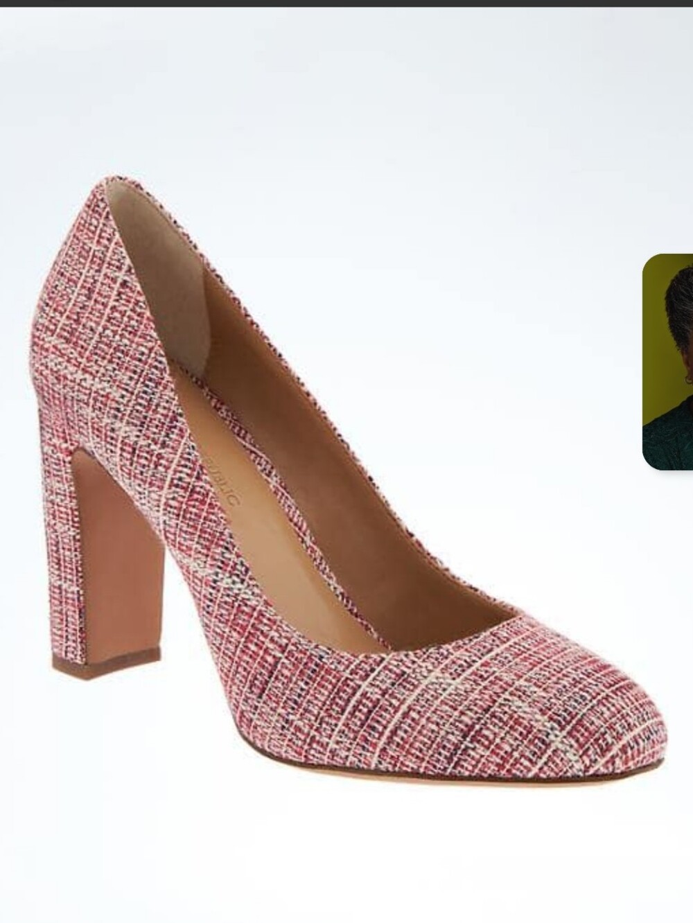 Banana Republic Red Tweed Block Heel Pumps Sz 7